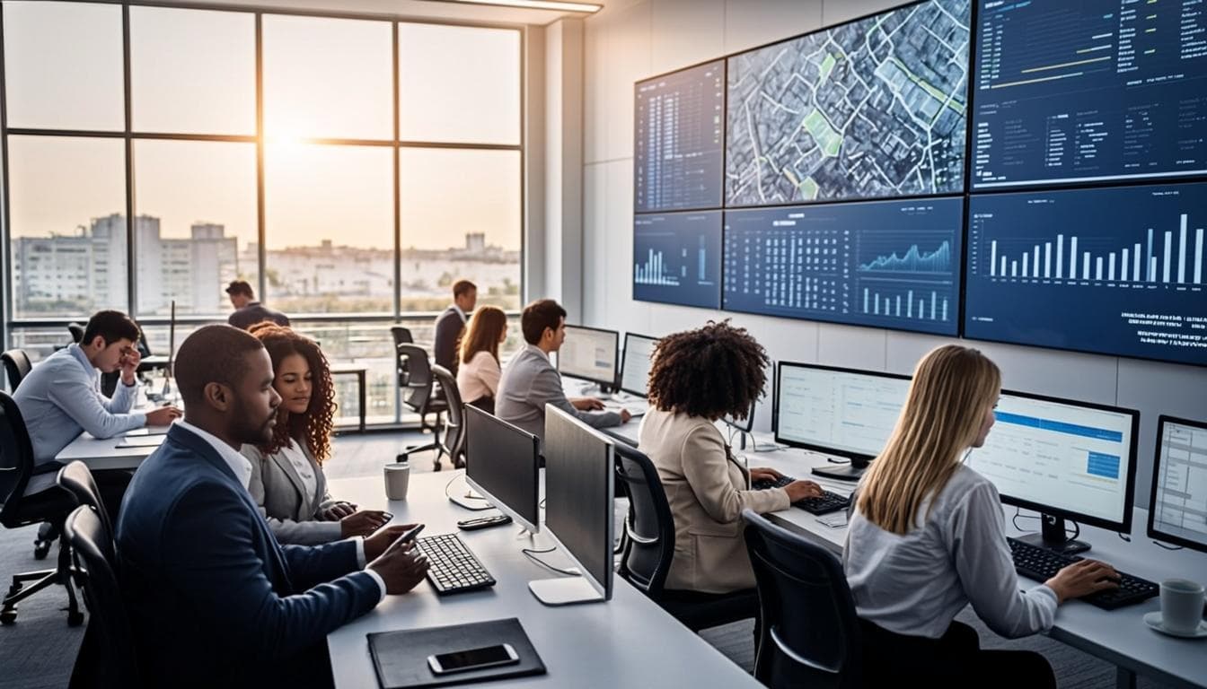 RecoveryHub operations team coordinating dispatch in the Dubai control room