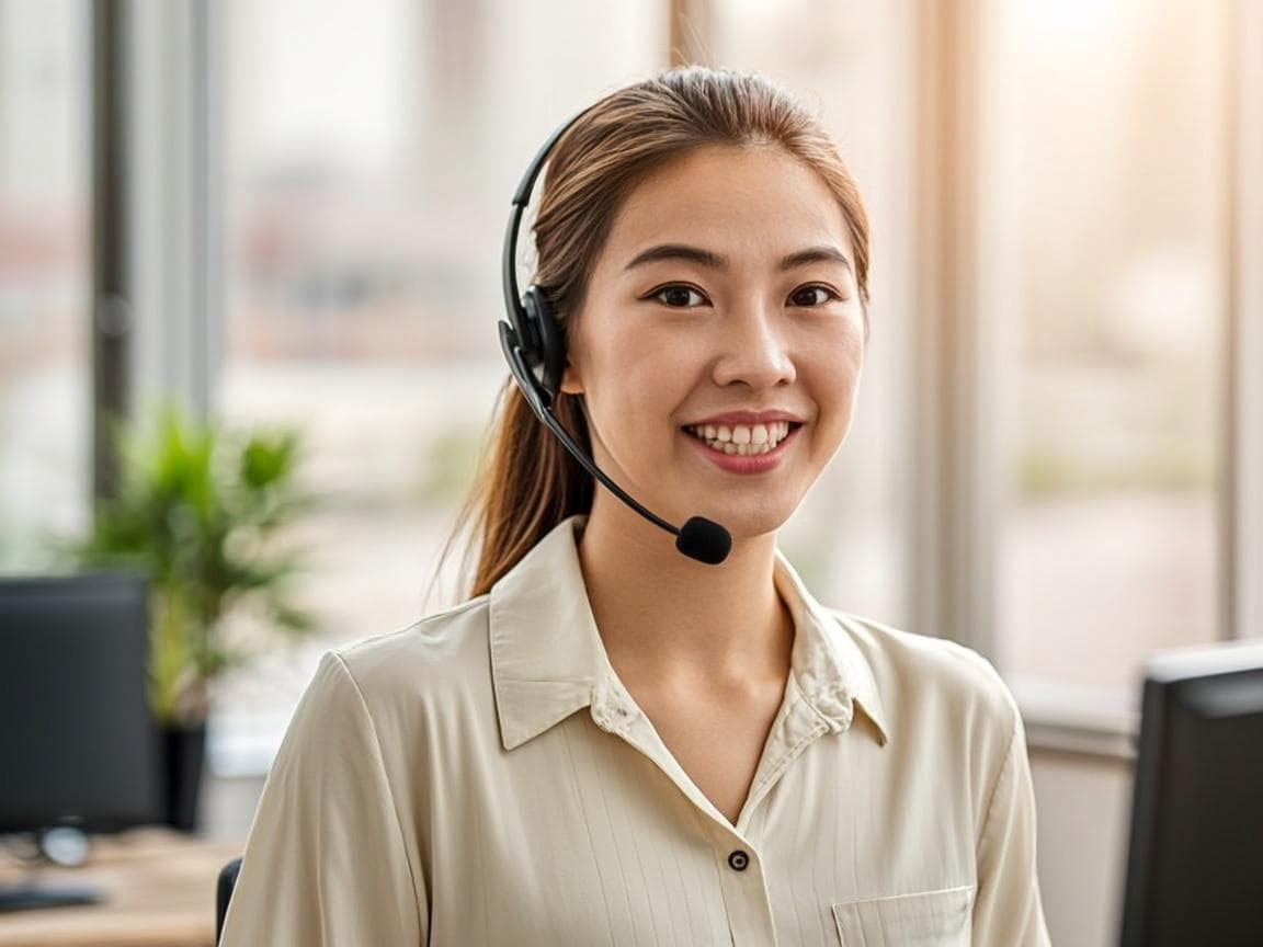 Smiling RecoveryHub support agent with a headset, ready to help